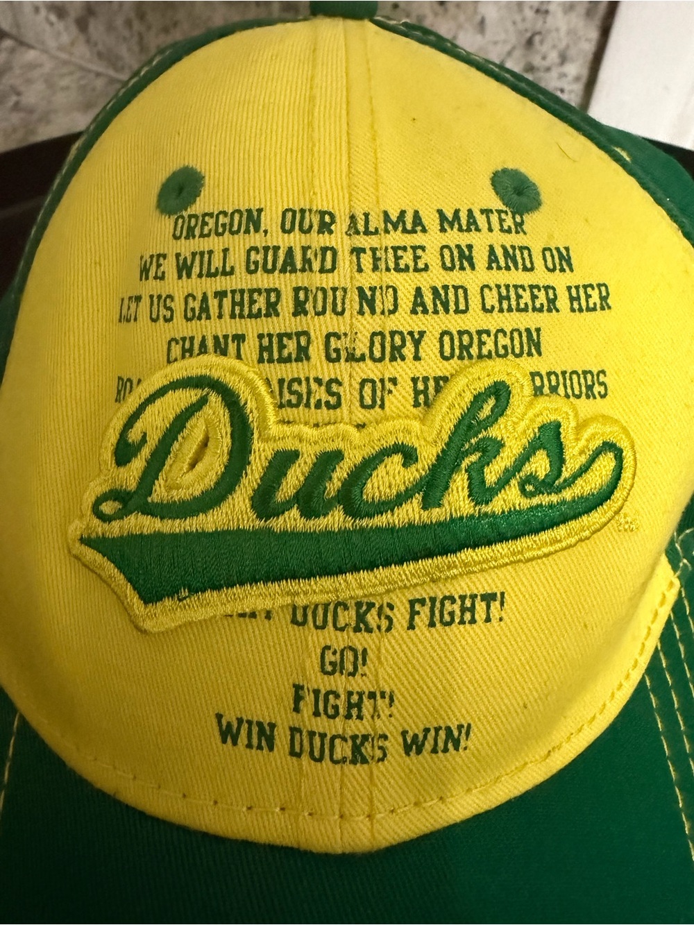 Source Unknown Yellow and Green Ducks Embroidered Baseball Cap